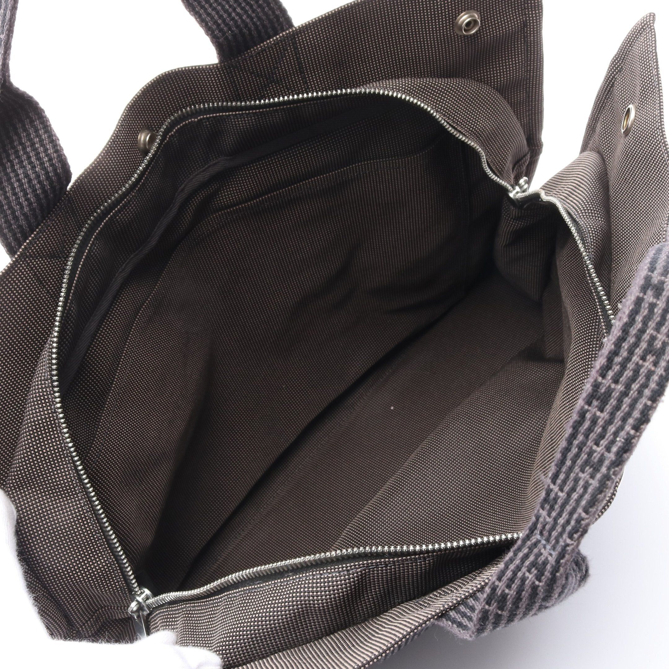 Hermes Hermes Yale Line Mm Handbag Tote Bag Nylon Canvas Dark Gray Silver Hardware Size ONE SIZE - 3 Thumbnail