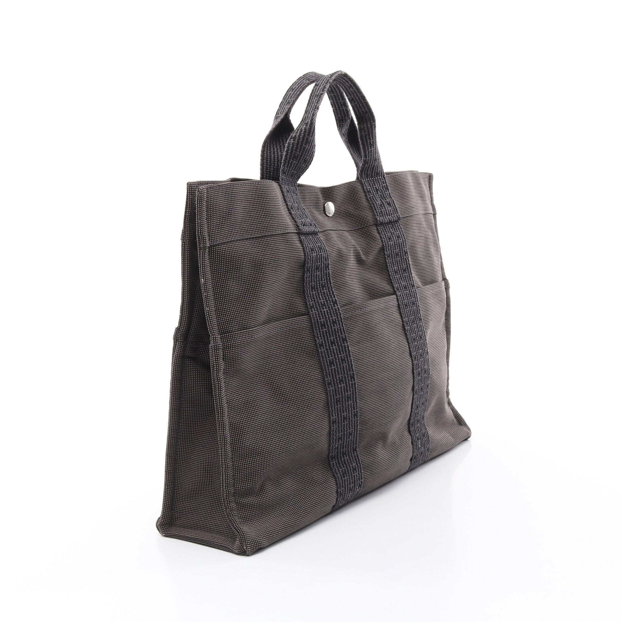 Hermes Hermes Yale Line Mm Handbag Tote Bag Nylon Canvas Dark Gray Silver Hardware Size ONE SIZE - 2 Thumbnail