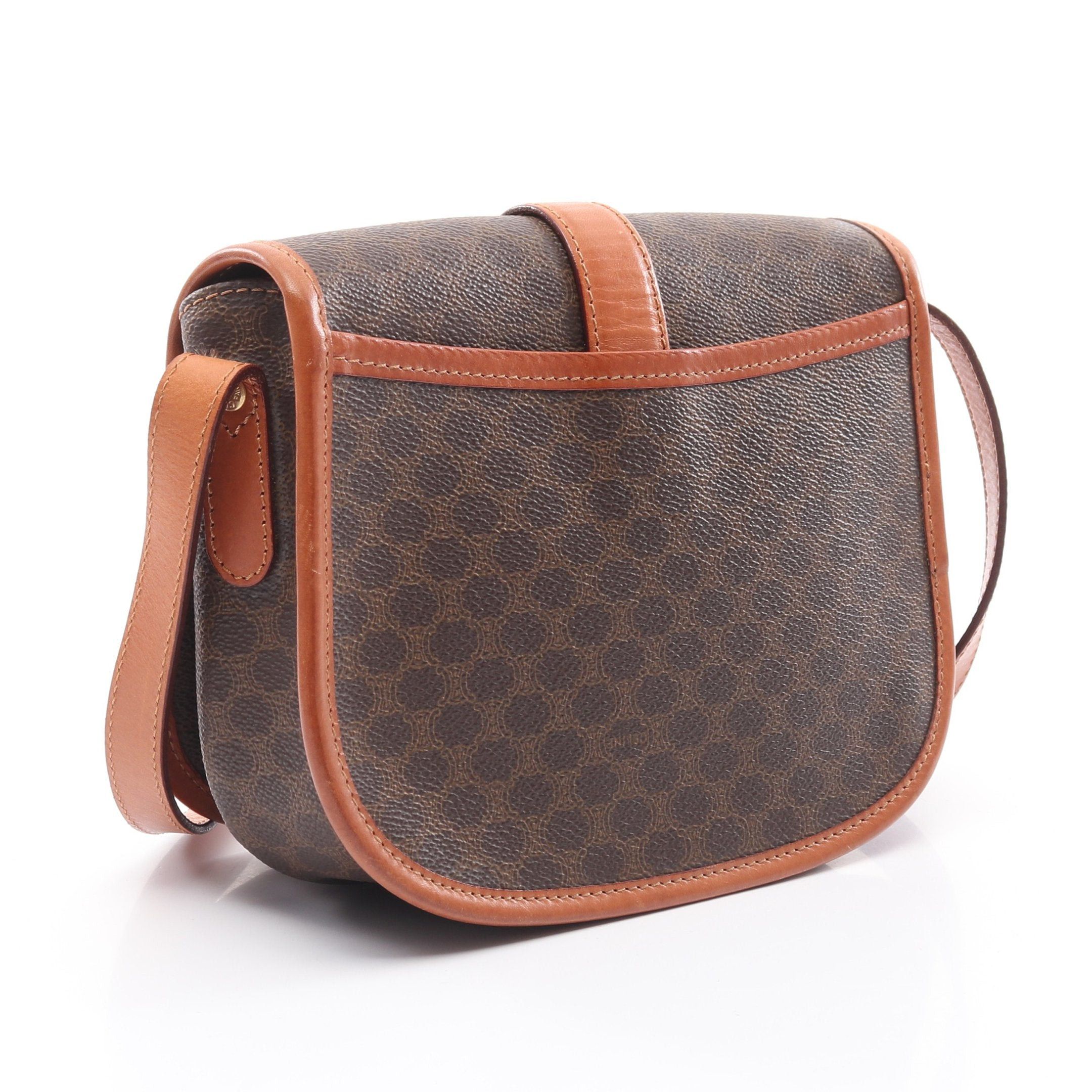 Celine Celine Macadam Shoulder Bag Leather Dark Brown Size ONE SIZE - 2 Thumbnail