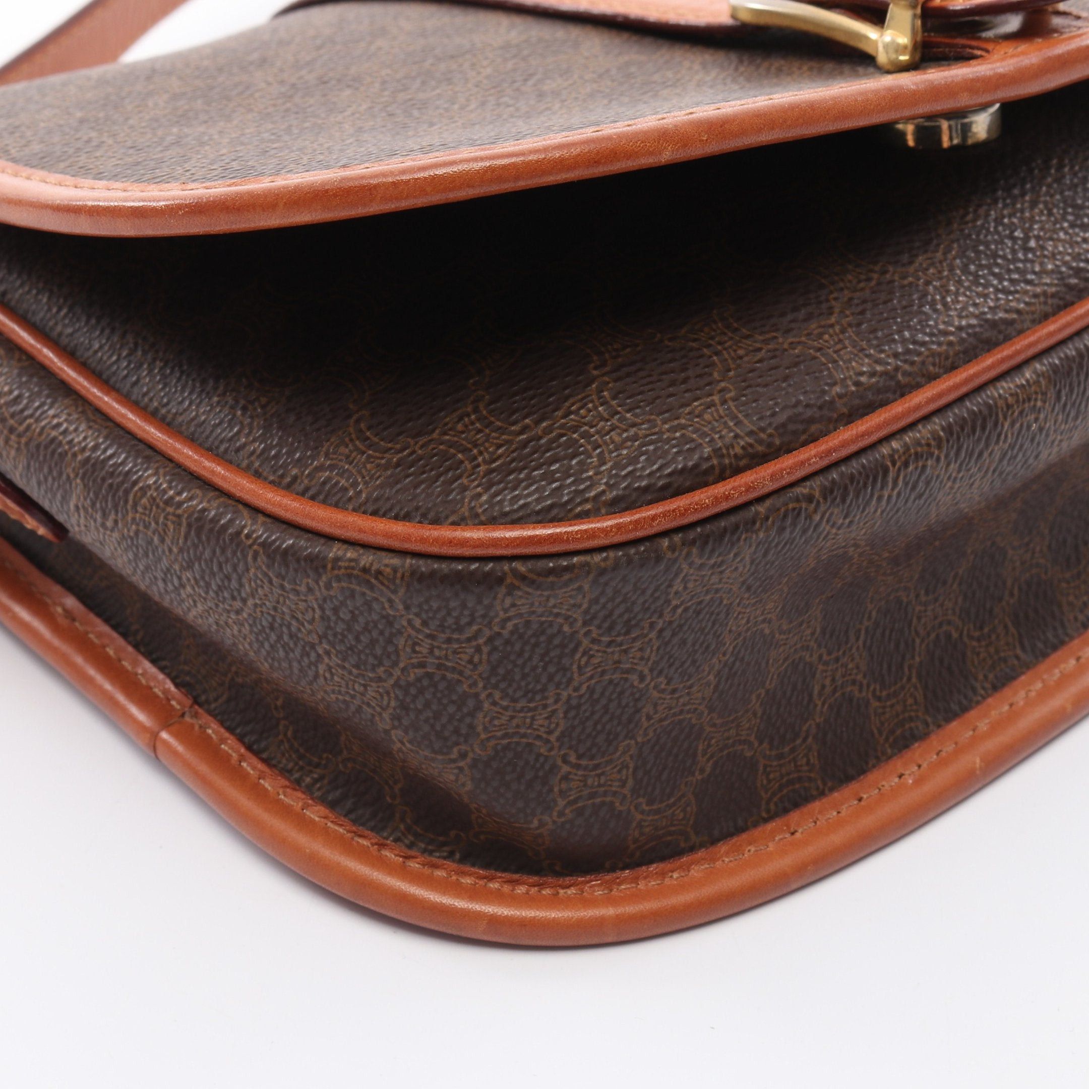 Celine Celine Macadam Shoulder Bag Leather Dark Brown Size ONE SIZE - 5 Thumbnail