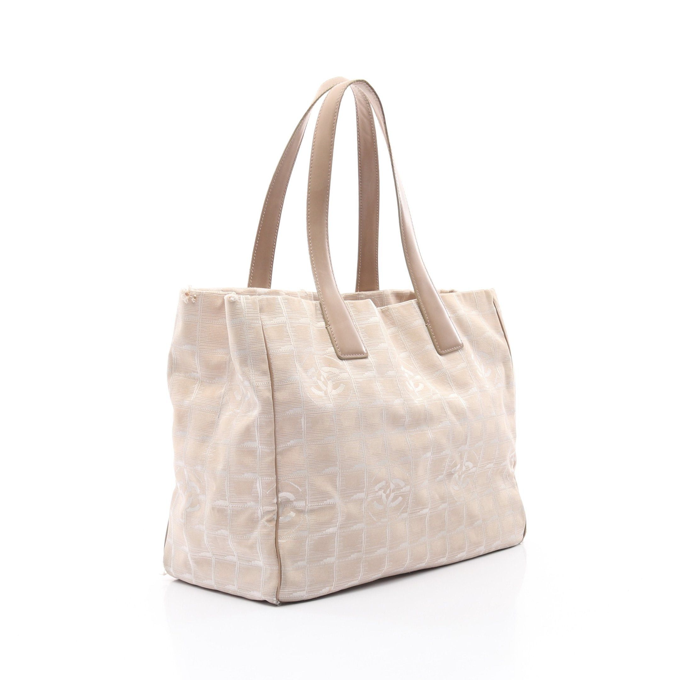 Chanel Chanel New Travel Line Mm Handbag Tote Bag Nylon Canvas Leather Beige Gold Hardware Size ONE SIZE - 2 Thumbnail
