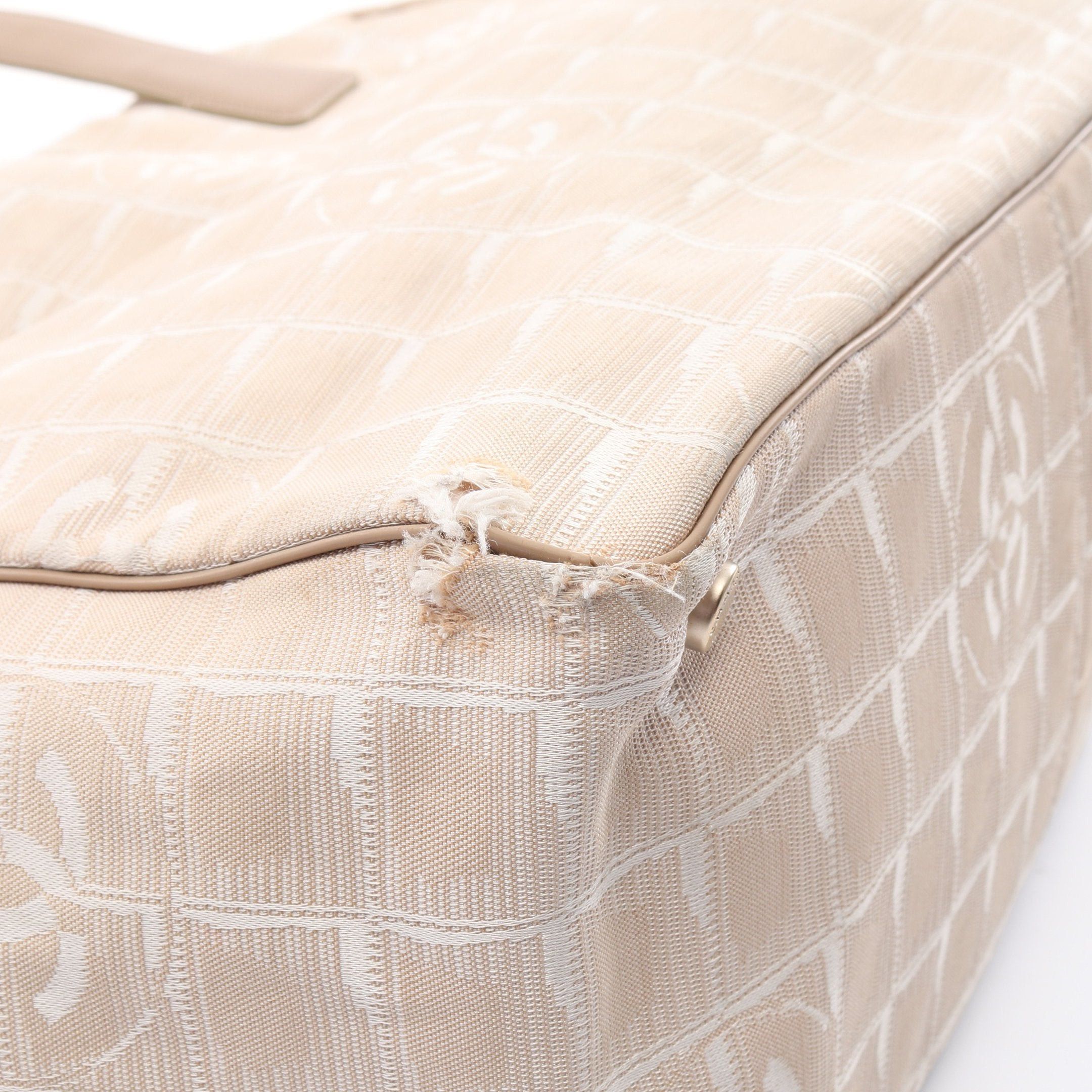 Chanel Chanel New Travel Line Mm Handbag Tote Bag Nylon Canvas Leather Beige Gold Hardware Size ONE SIZE - 7 Thumbnail