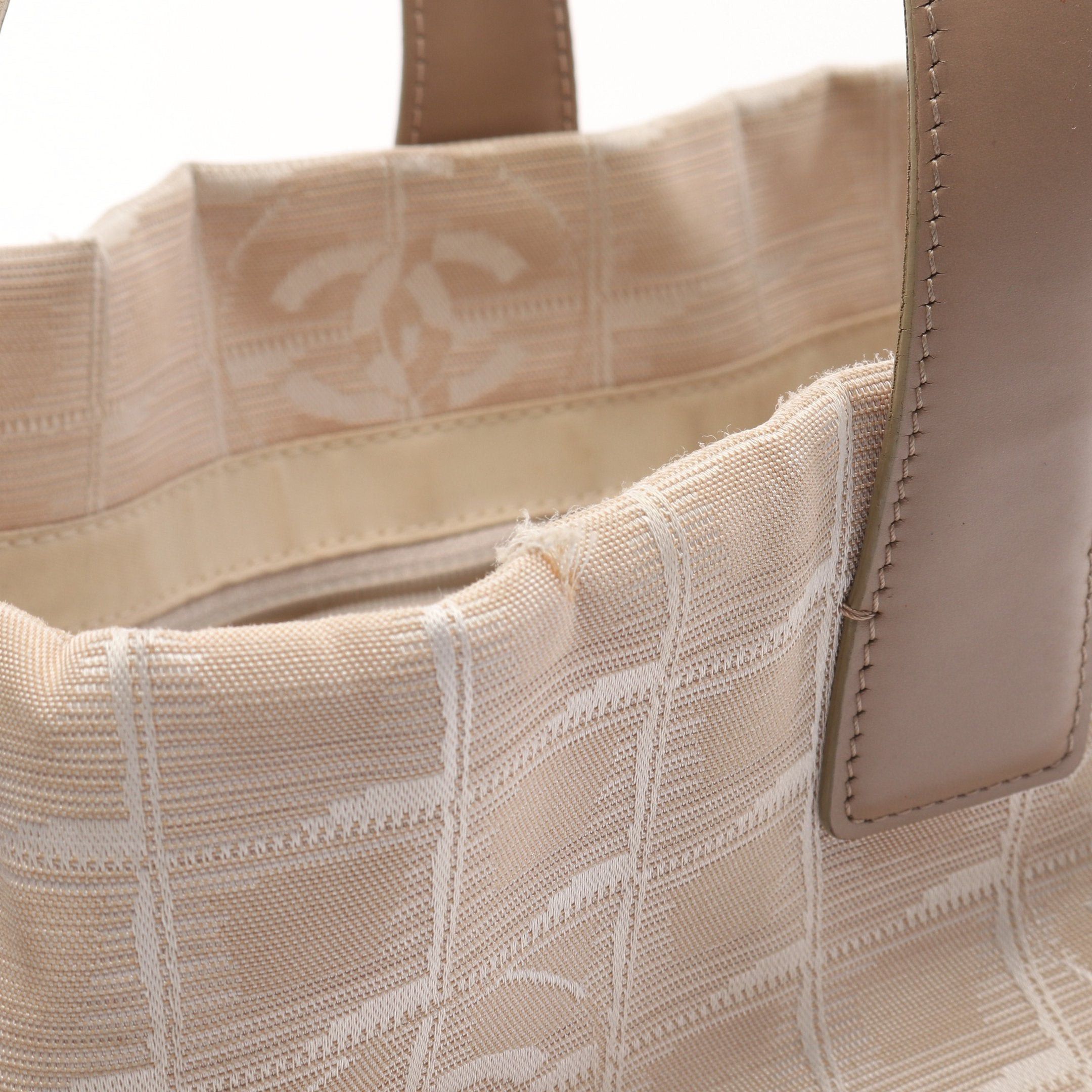Chanel Chanel New Travel Line Mm Handbag Tote Bag Nylon Canvas Leather Beige Gold Hardware Size ONE SIZE - 10 Thumbnail