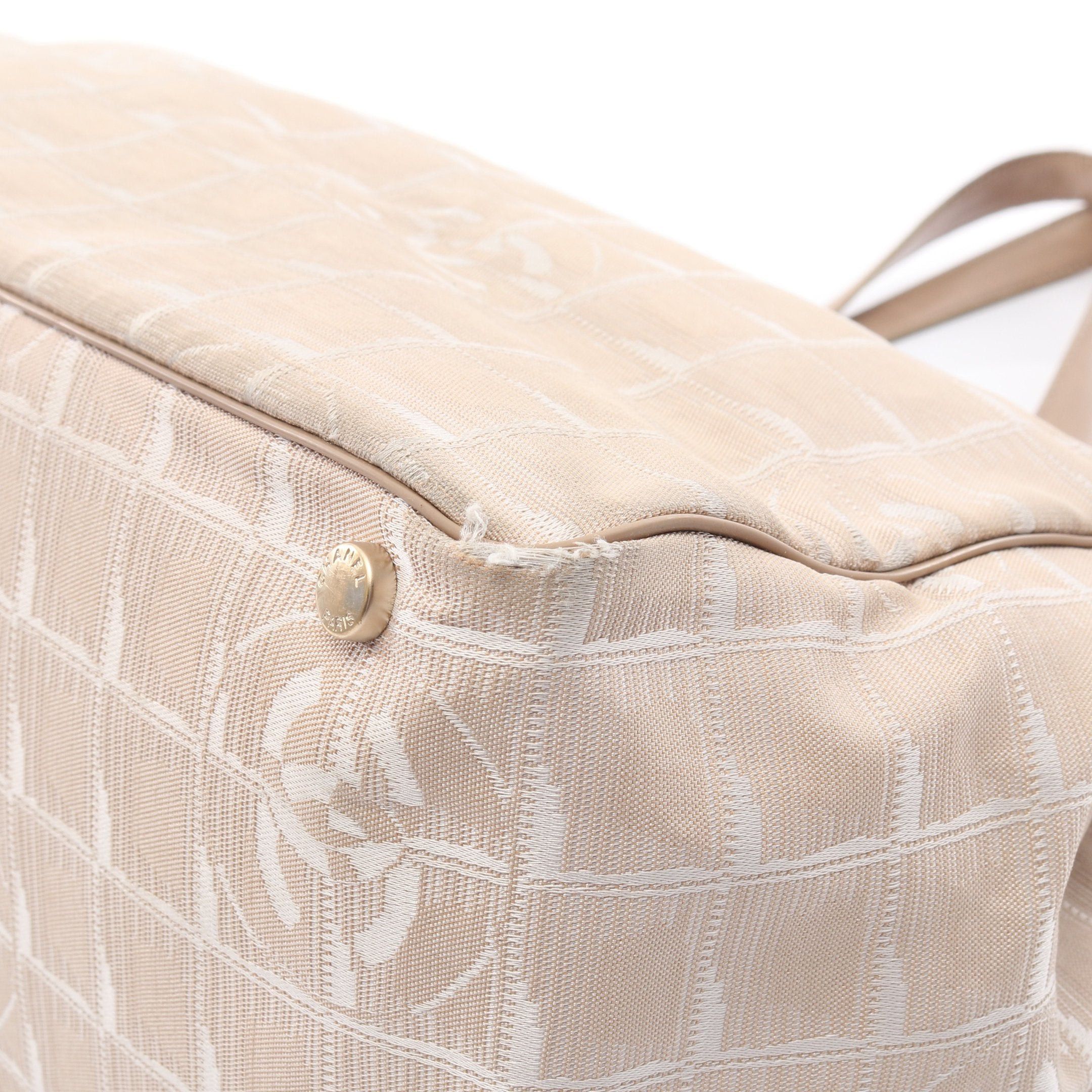 Chanel Chanel New Travel Line Mm Handbag Tote Bag Nylon Canvas Leather Beige Gold Hardware Size ONE SIZE - 13 Thumbnail