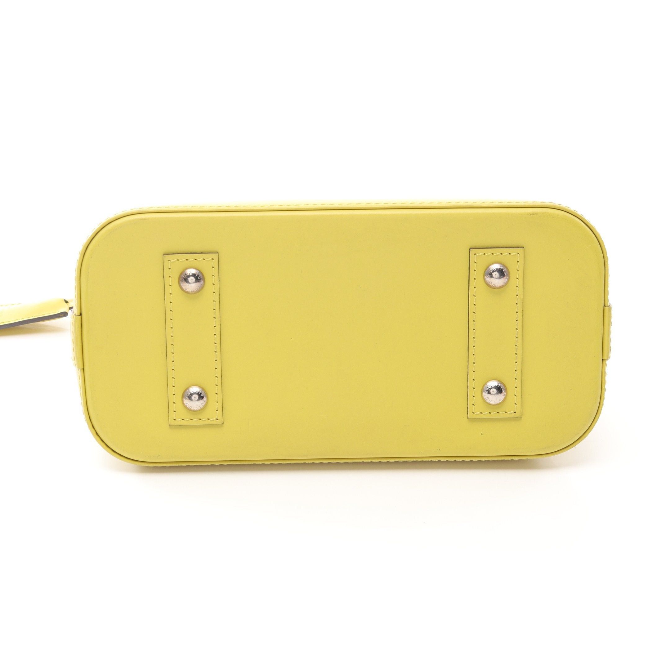 Louis Vuitton Louis Vuitton Alma Bb Epi Pistache Handbag Leather Yellow Size ONE SIZE - 13 Thumbnail