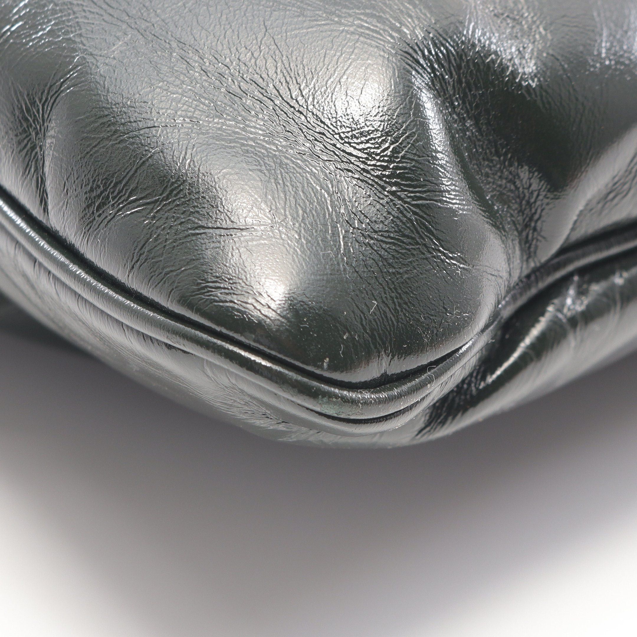 Bottega Veneta Bottega Veneta Pillow Clutch Bag Leather Dark Green With Key Ring Size ONE SIZE - 7 Thumbnail