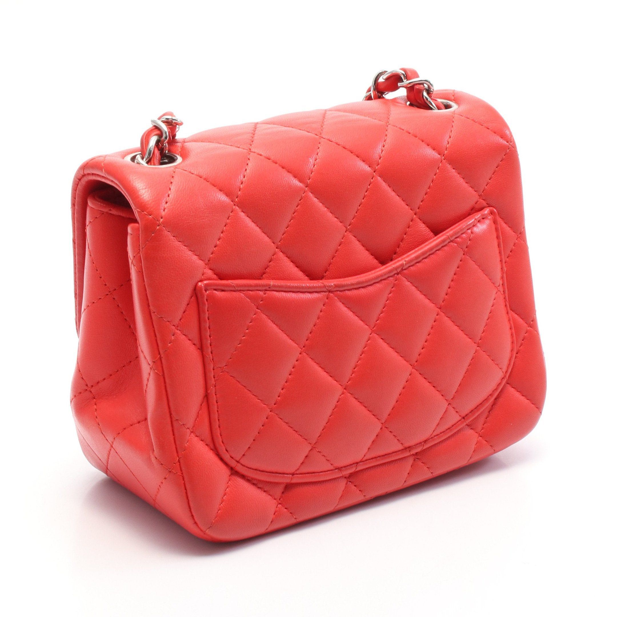 Chanel Chanel Mini Matelasse Chain Shoulder Bag Leather Red Silver Hardware Size ONE SIZE - 2 Thumbnail
