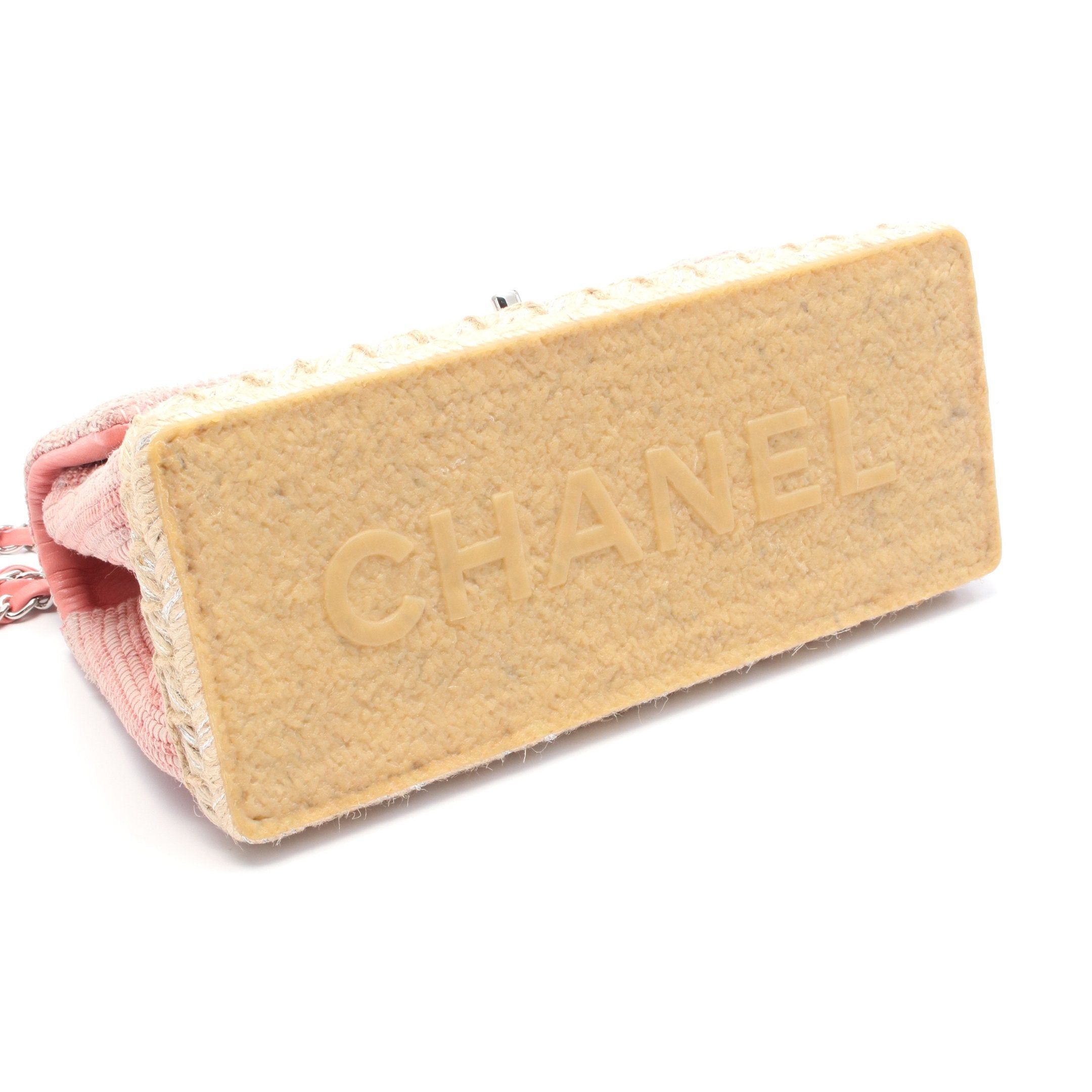 Chanel Chanel Matelasse Espadrilles Chain Shoulder Bag Leather Jute Rubber Pink Beige Silver Hardware Size ONE SIZE - 10 Thumbnail