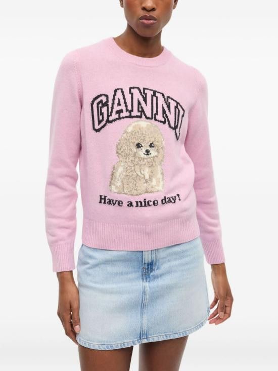 Ganni GANNI Women Hoodies K2499 868 Pink Size S / US 4 / IT 40 - 2 Thumbnail