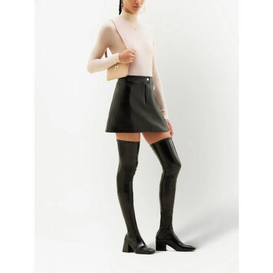 Courreges COURREGES Women Mid Skirts PERCJU001VY 0014 9999 BLACK Size 26" / US 2 / IT 38 - 3 Thumbnail