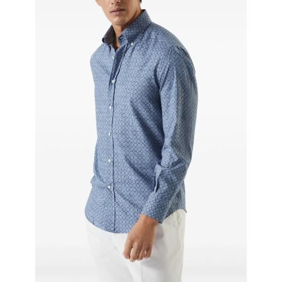 Brunello Cucinelli BRUNELLO CUCINELLI Men Long Tops MM6940038 C004 BLUE Size US XL / EU 56 / 4 - 4 Thumbnail