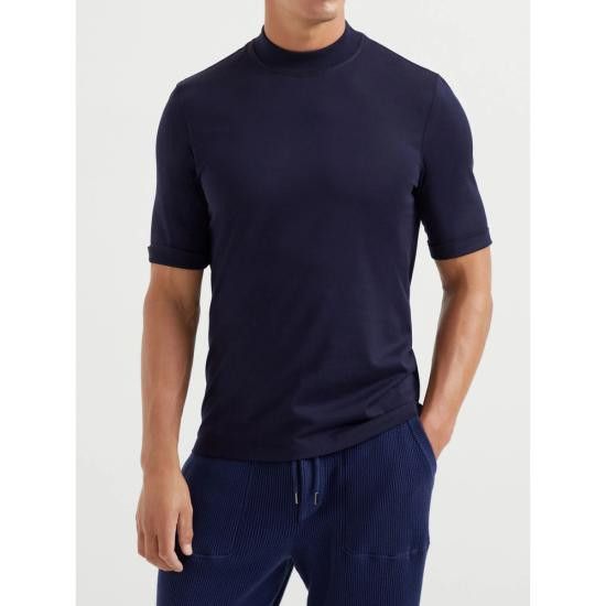 Brunello Cucinelli BRUNELLO CUCINELLI Men T-Shirts M0B131396 C6134 BLUE Size US XL / EU 56 / 4 - 4 Thumbnail