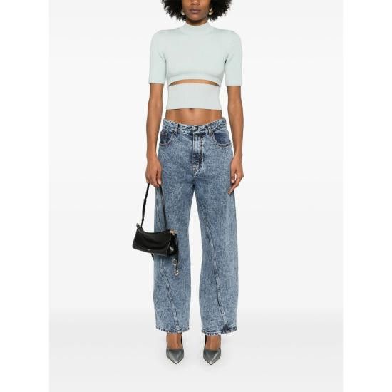 Alaia ALAIA Women Denim Pants AA9P1161T535A 524 BLUE Size 27" / US 4 / IT 40 - 4 Thumbnail