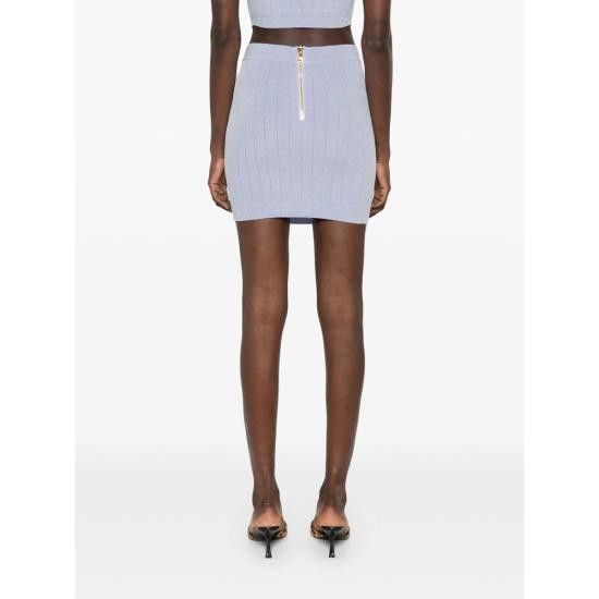 Balmain BALMAIN Women Mid Skirts EF1LB290 KB07 6AC BLUE Size 28" / US 6 / IT 42 - 4 Thumbnail