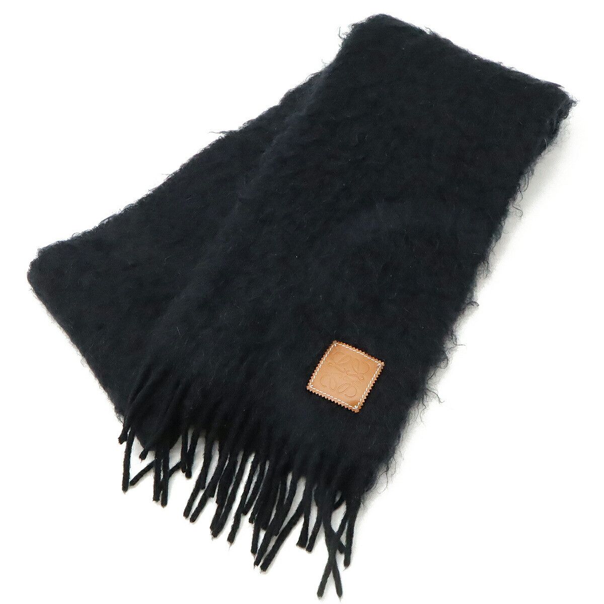 Loewe Loewe Loewe Anagram Mohair Wool Nylon Scarf Natural Material Scarf Size ONE SIZE - 2 Thumbnail