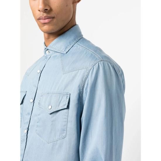 Brunello Cucinelli BRUNELLO CUCINELLI Men Long Tops MR6834008 CEI28 BLUE Size US M / EU 48-50 / 2 - 4 Thumbnail