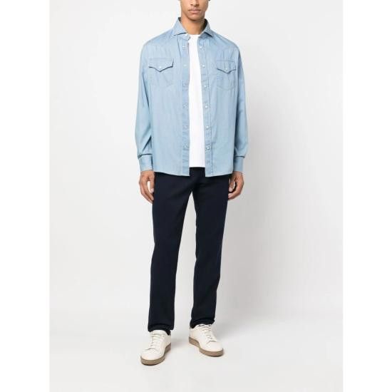 Brunello Cucinelli BRUNELLO CUCINELLI Men Long Tops MR6834008 CEI28 BLUE Size US M / EU 48-50 / 2 - 5 Thumbnail