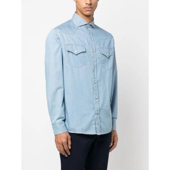 Brunello Cucinelli BRUNELLO CUCINELLI Men Long Tops MR6834008 CEI28 BLUE Size US M / EU 48-50 / 2 - 2 Thumbnail