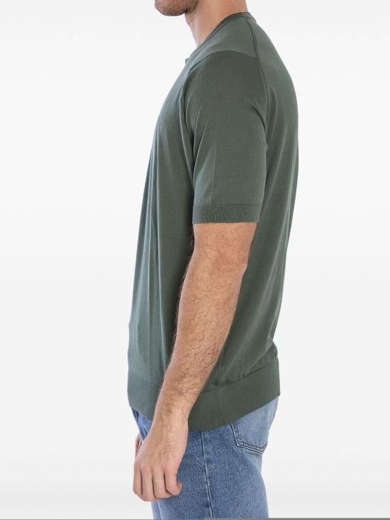 John Smedley JOHN SMEDLEY Men T-Shirts KEMPTON PALM Green Size US M / EU 48-50 / 2 - 3 Thumbnail