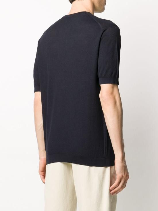 John Smedley JOHN SMEDLEY Men T-Shirts PARK FRENCHNAVY Blue Size US XL / EU 56 / 4 - 3 Thumbnail