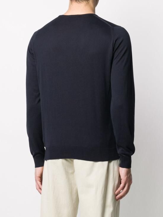 John Smedley JOHN SMEDLEY Men Sweater HATFIELD NAVY Blue Size US L / EU 52-54 / 3 - 3 Thumbnail