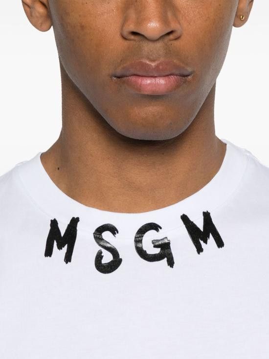 MSGM MSGM Men T-Shirts 3840MM102 25700201 White Size US L / EU 52-54 / 3 - 2 Thumbnail