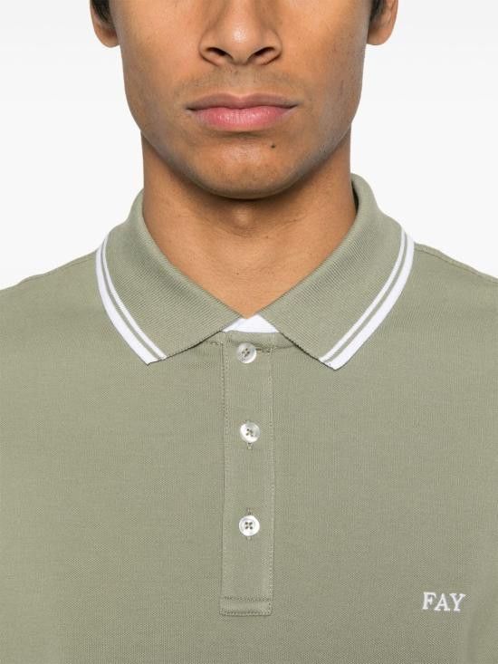 Fay FAY Men T-Shirts NPMB250140 STDWV201 Green Size US M / EU 48-50 / 2 - 4 Thumbnail