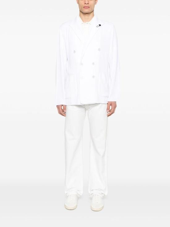 Lardini LARDINI Men Jacket ESLJM57 ES64005100 White Size US L / EU 52-54 / 3 - 4 Thumbnail