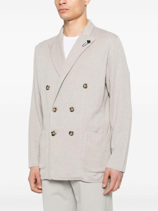 Lardini LARDINI Men Jacket ESLJM57 ES64005910 Beige Size US XL / EU 56 / 4 - 2 Thumbnail