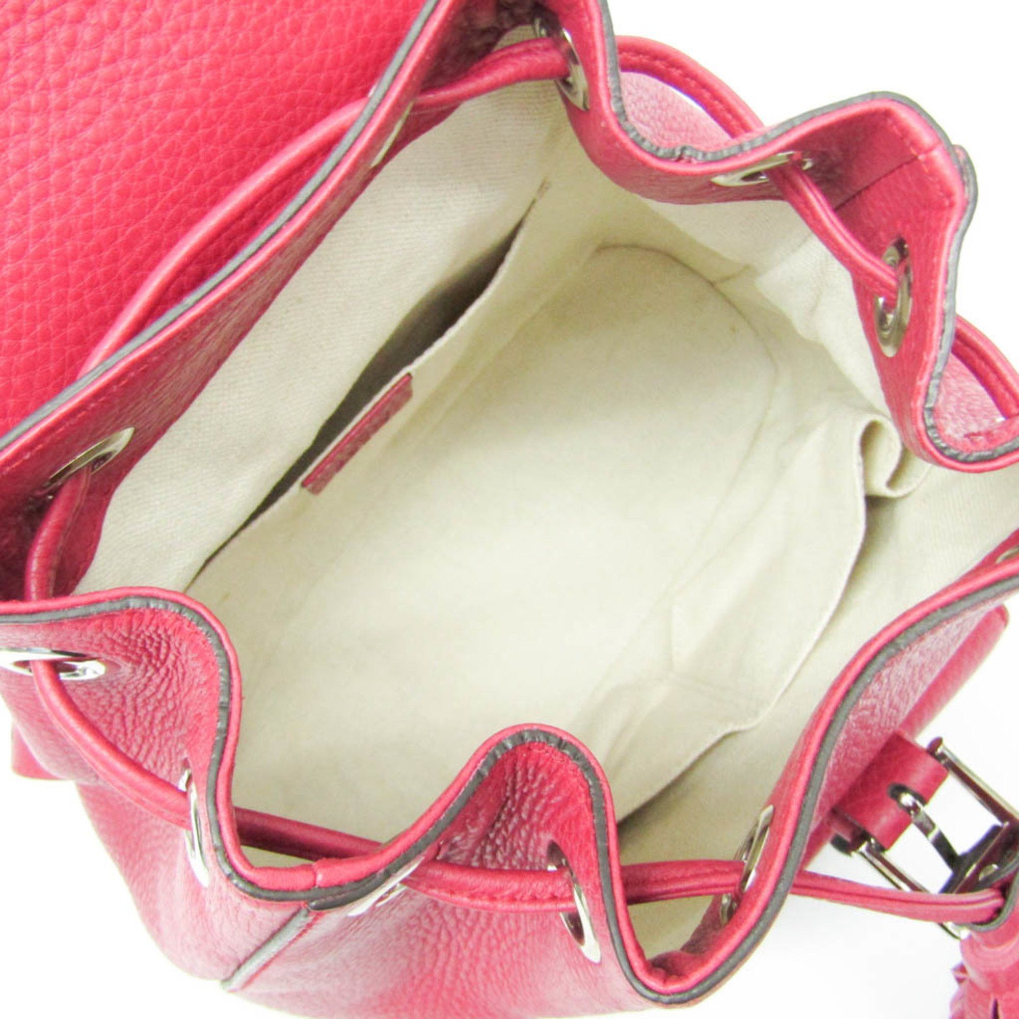 Gucci Gucci Bamboo 387149 Women's Leather,Bamboo Backpack Pink Red Size ONE SIZE - 3 Thumbnail