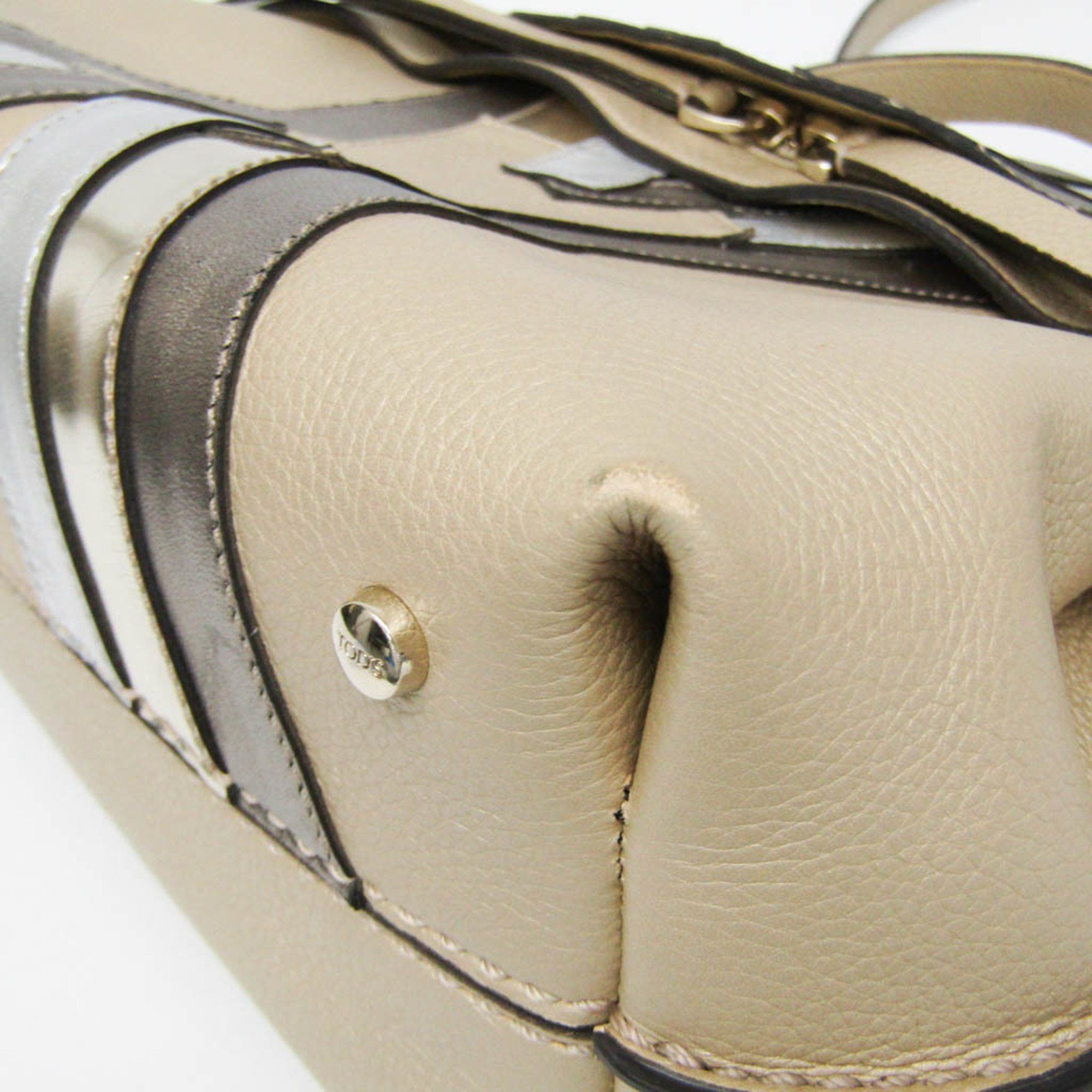 Tod's Tod's WAVE BAG Japan Exclusive Women's Leather Handbag,Shoulder Bag Champagne Gold,Metallic Bronze,Silver Size ONE SIZE - 5 Thumbnail