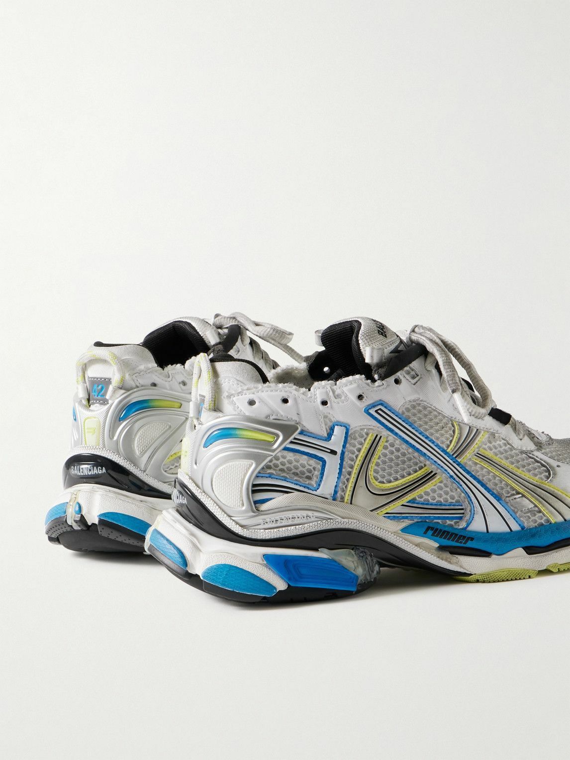 Balenciaga Runner Sneakers in White / Blue / Yellow Size US 9 / EU 42 - 3 Thumbnail