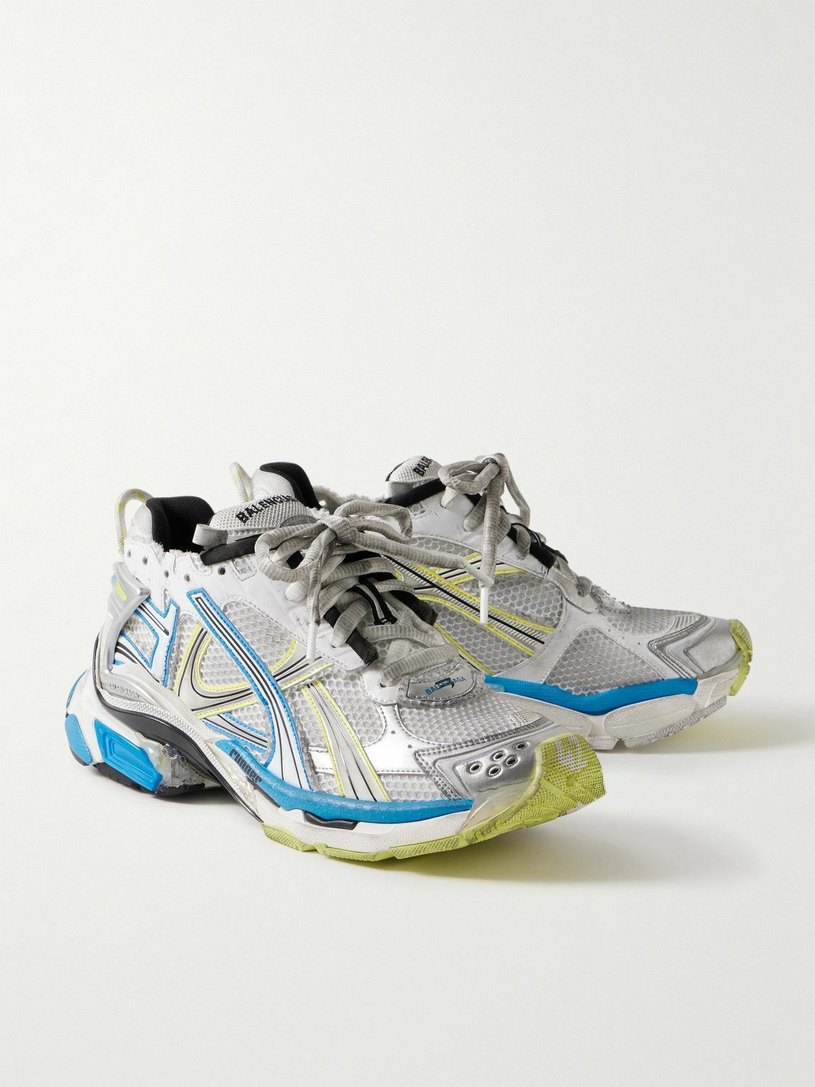 Balenciaga Runner Sneakers in White / Blue / Yellow Size US 12 / EU 45 - 2 Thumbnail