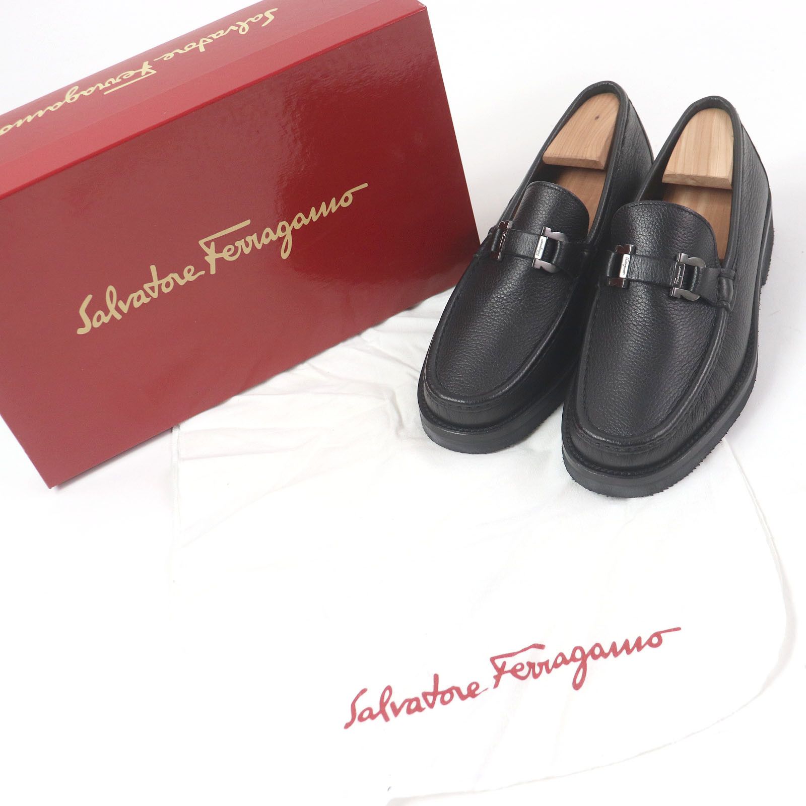 Salvatore Ferragamo Salvatore Ferragamo Salvatore Ferragamo Double Gancini Leather Loafers Leather Shoes Size ONE SIZE - 2 Thumbnail
