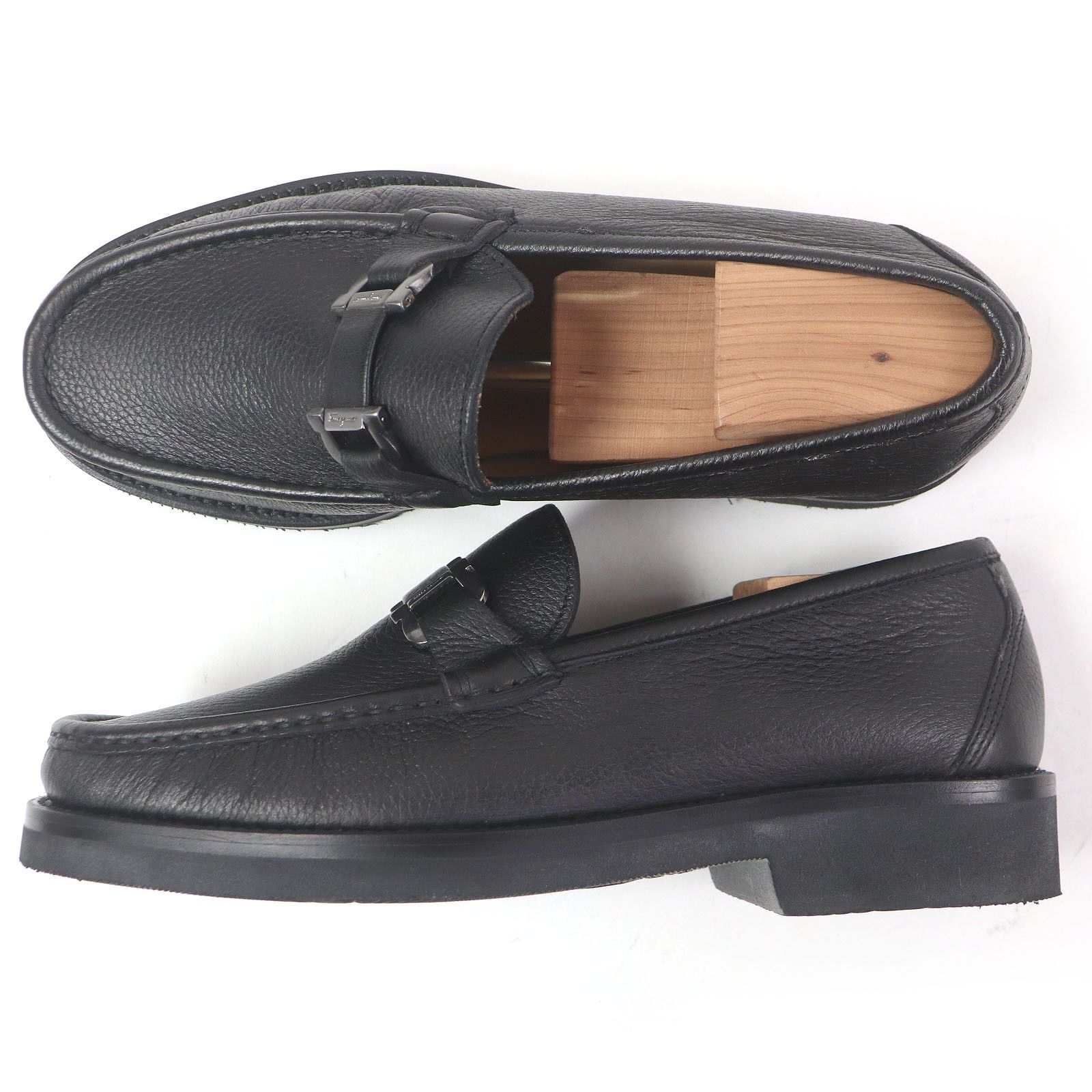 Salvatore Ferragamo Salvatore Ferragamo Salvatore Ferragamo Double Gancini Leather Loafers Leather Shoes Size ONE SIZE - 4 Thumbnail