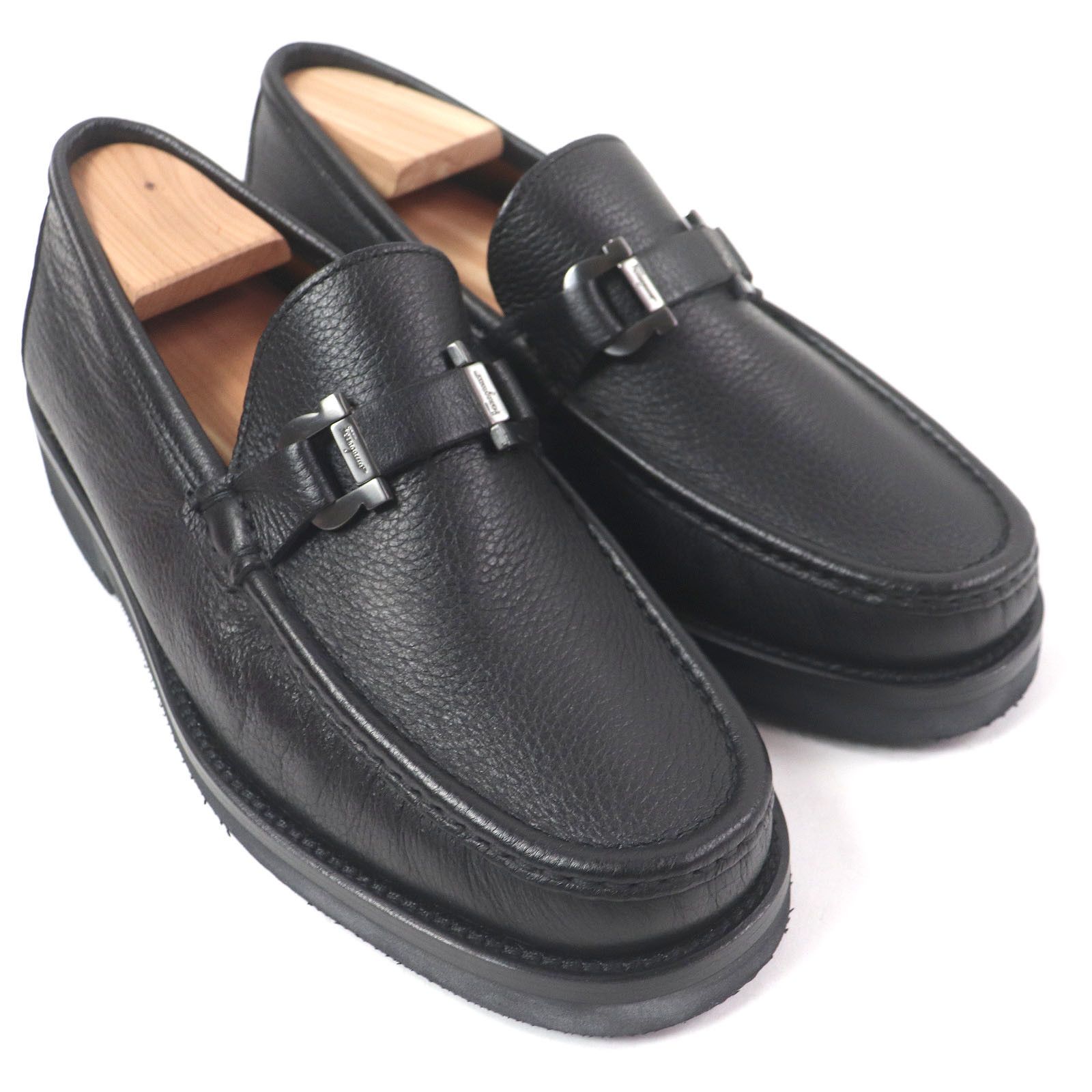 Salvatore Ferragamo Salvatore Ferragamo Salvatore Ferragamo Double Gancini Leather Loafers Leather Shoes Size ONE SIZE - 3 Thumbnail