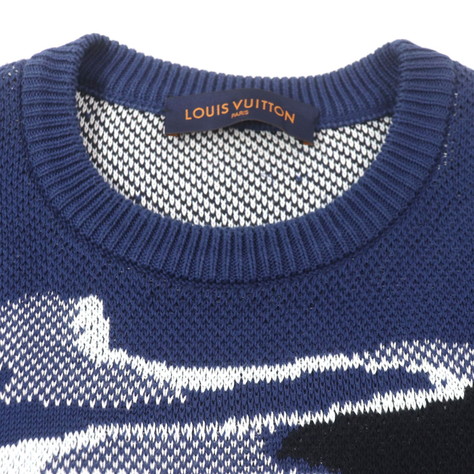 Louis Vuitton Louis Vuitton Louis Vuitton Camo pique jacquard Cotton Knit Sweater Cotton Tops RM201M DUTY FREE for USA Size ONE SIZE - 2 Thumbnail