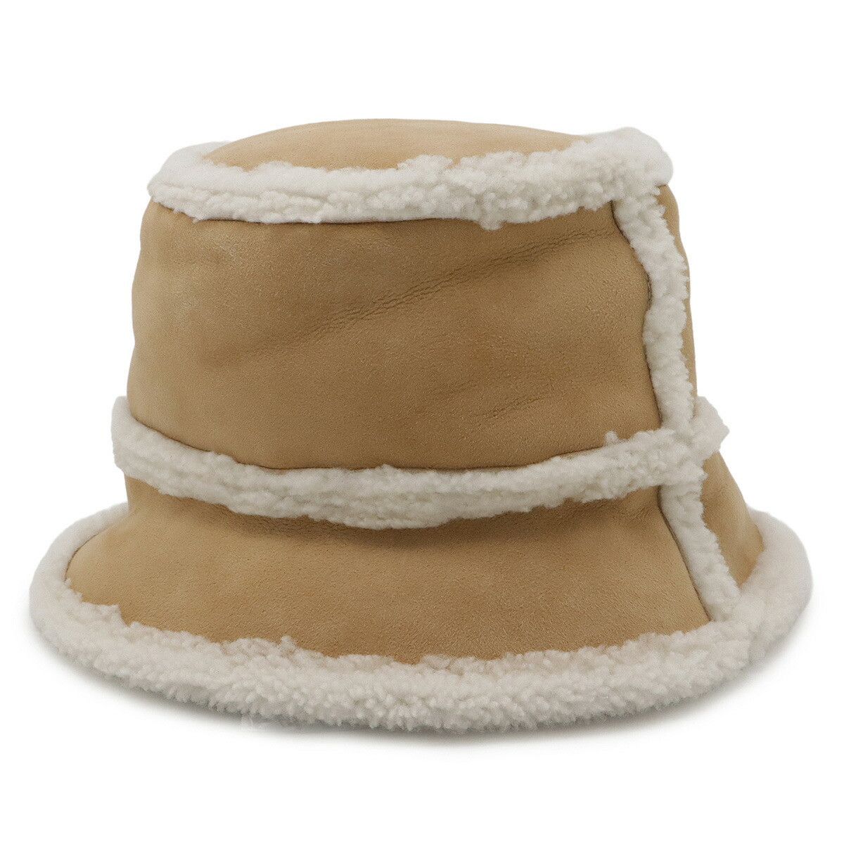 Fendi Fendi Fendi Logo Shearling Bucket Hat Sheepskin Hat Natural Material Hats DUTY FREE for USA Size ONE SIZE - 2 Thumbnail