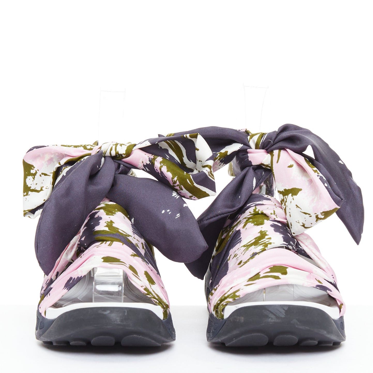 CHRISTIAN DIOR Raf Simons 2015 Brooklyn pink green scarf gladiator