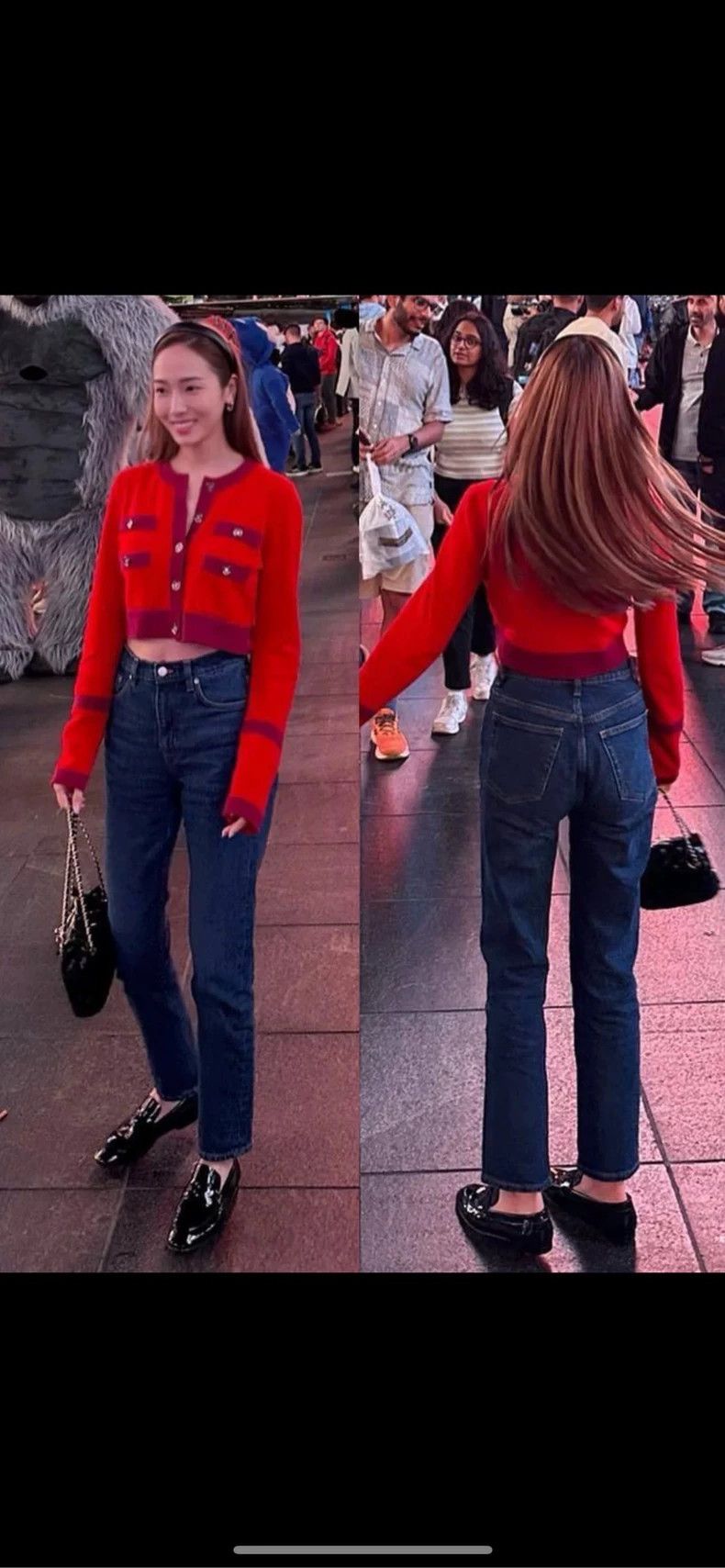 Chanel Chanel Red Knit Sweater with Pockets- DMC Size M / US 6-8 / IT 42-44 - 6 Thumbnail
