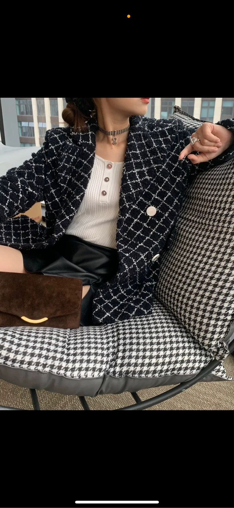 Chanel Chanel Black and White Checked Waistcoat- DMC Size US M / EU 48-50 / 2 - 9 Thumbnail