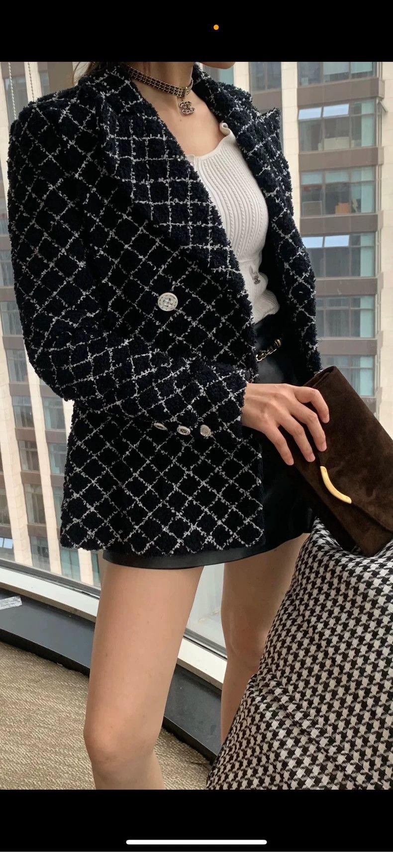 Chanel Chanel Black and White Checked Waistcoat- DMC Size US M / EU 48-50 / 2 - 7 Thumbnail