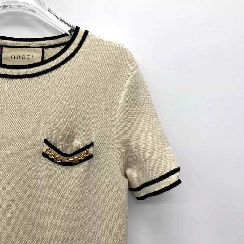 Gucci Gucci Beige Striped Wool Knit Dress- DMC Size US 28 / EU 44 - 3 Thumbnail