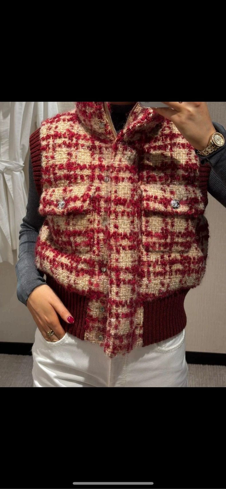 Chanel Chanel Red Checkered Vest from 24N Collection- DMC Size US M / EU 48-50 / 2 - 9 Thumbnail