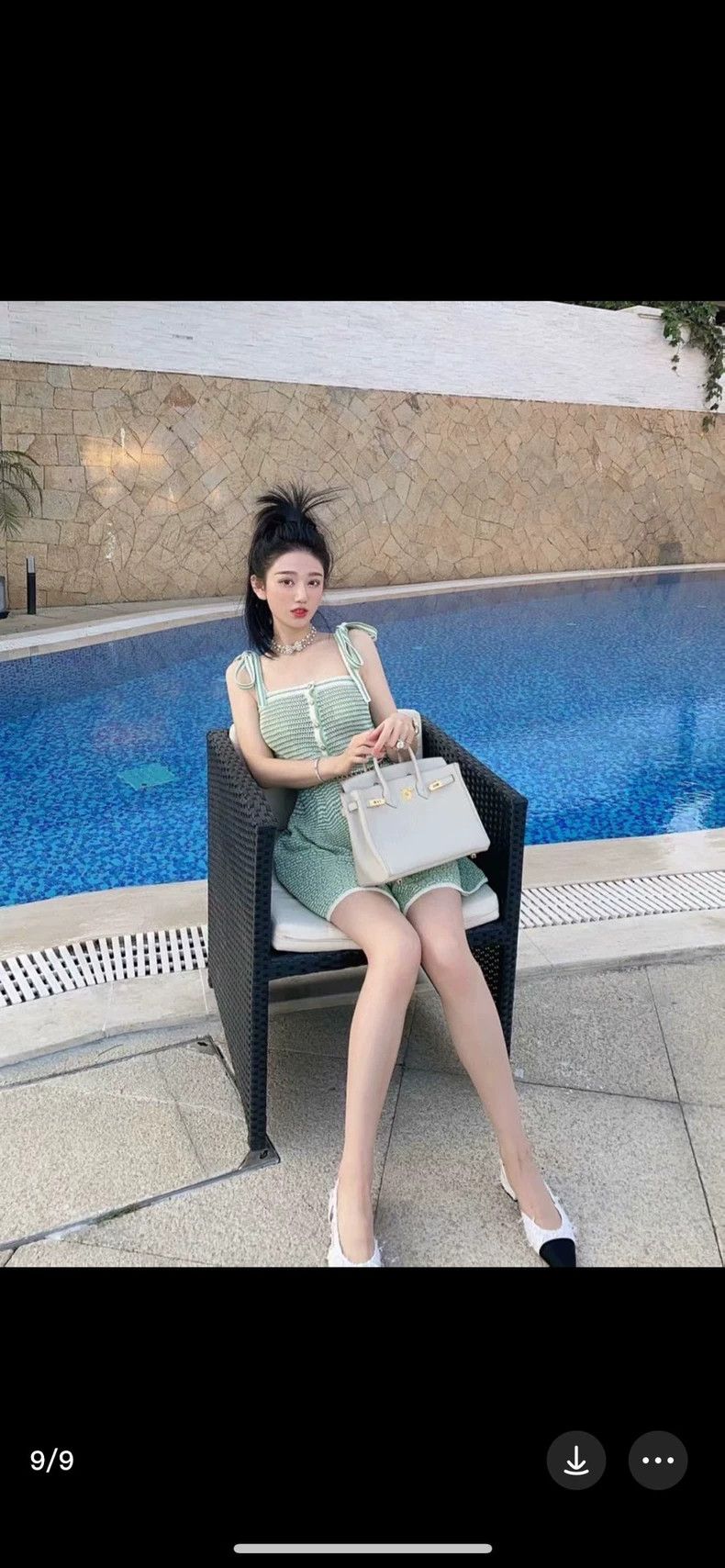 Chanel Chanel Mint Green Strap Dress- DMC Size 34" / US 12 / IT 48 - 6 Thumbnail