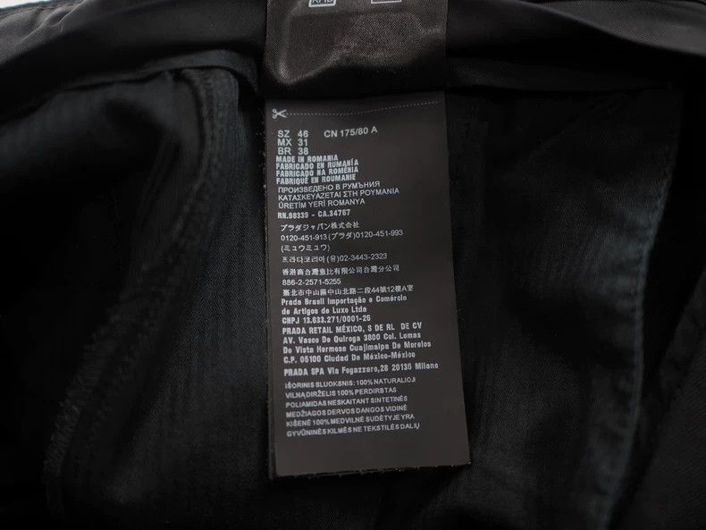 Prada Prada Black Wool Straight Leg Trousers- DMC Size US 31 - 7 Thumbnail