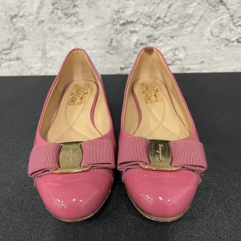 Salvatore Ferragamo Ferragamo Pink Ballerina Flats with Bow-yf Size US 7 / IT 37 - 6 Thumbnail