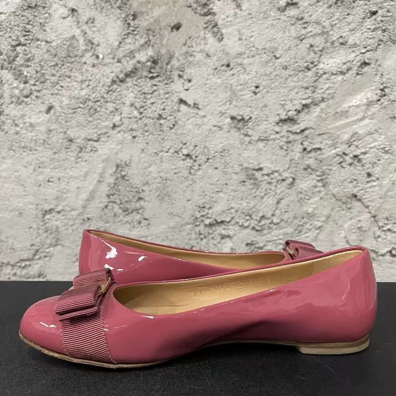 Salvatore Ferragamo Ferragamo Pink Ballerina Flats with Bow-yf Size US 7 / IT 37 - 5 Thumbnail