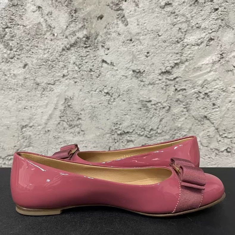 Salvatore Ferragamo Ferragamo Pink Ballerina Flats with Bow-yf Size US 7 / IT 37 - 4 Thumbnail