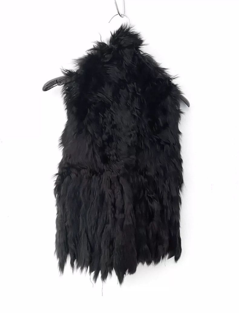 Ann Demeulemeester Black Fur Vest with Unique Design- DMC Size US M / EU 48-50 / 2 - 3 Thumbnail